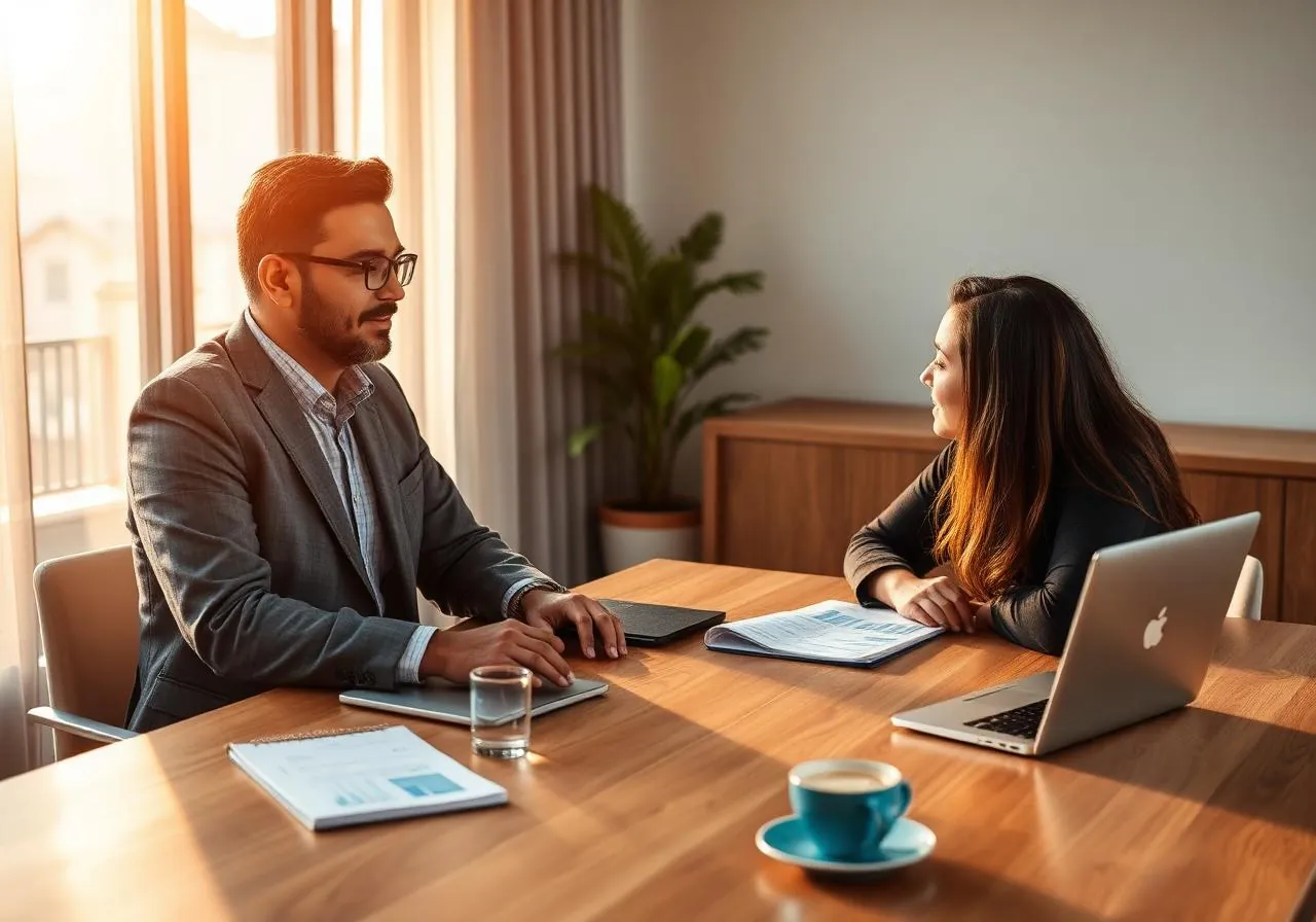 Chartered Accountant consulting with a business client at UKUBERA